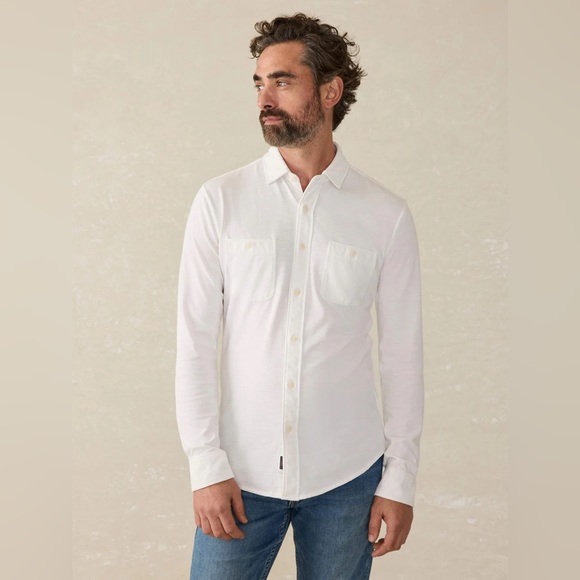 Faherty Other - Faherty Sunwashed Knit Shirt, White - S